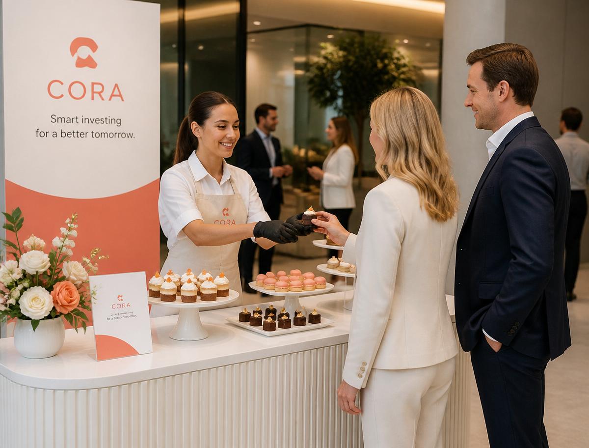 A branded live treat station serving guests at a corporate event